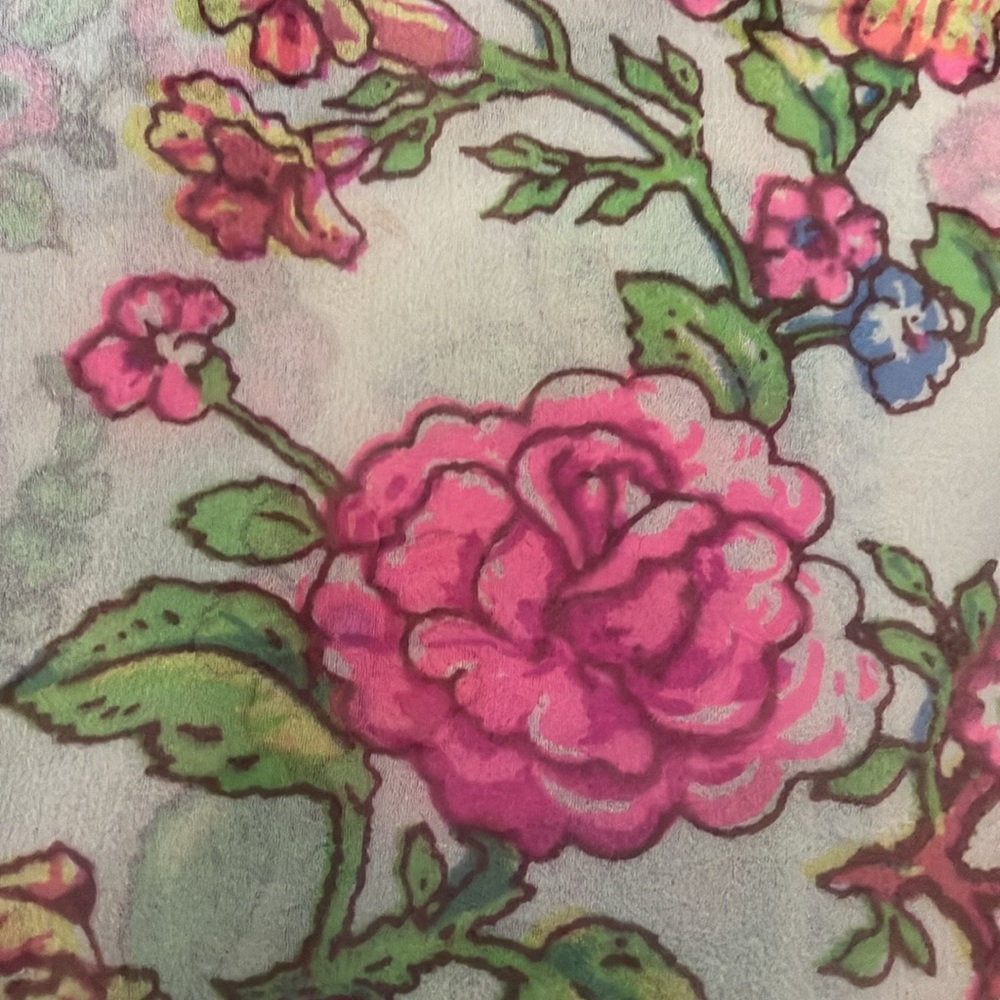 Glentex Vintage floral scarf smaller rectangular hand rolled